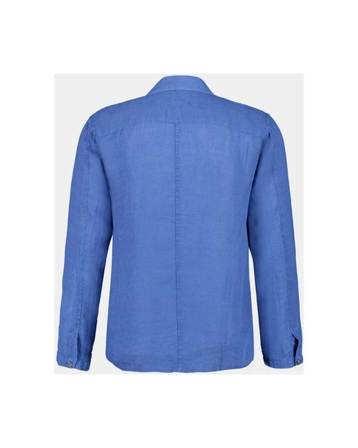 120% Lino Blue Casual Shirts for men