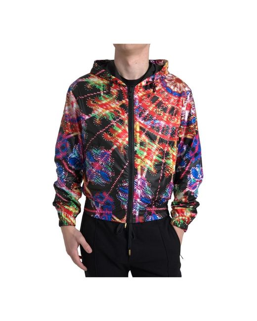 Dolce & Gabbana Hoodies & Sweatvesten ,Veelkleurig Rits Hoodie in het Red voor heren