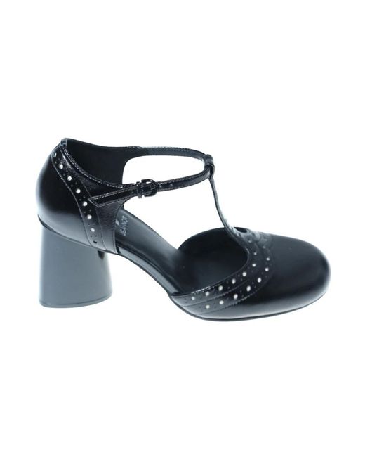Jeannot Schoenen ,Zwart ,Leer 551 High Heel Sandalen in het Blue