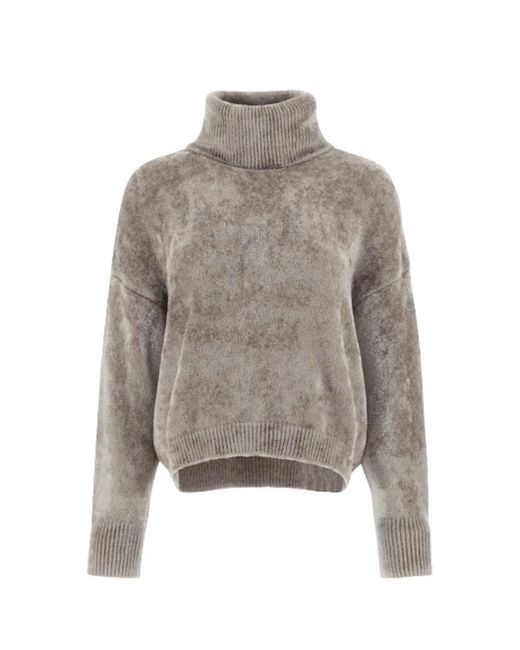 Jerseys Crop Ciniglia Elegantes, Mujer, Talla Herno de color Gray