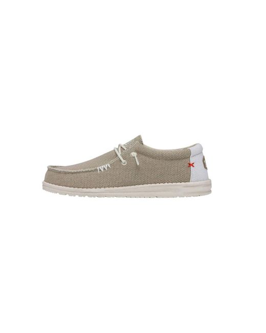 HeyDude Natural Laced Shoes for men