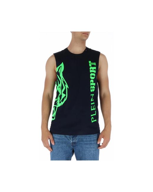 Philipp Plein Blue Sleeveless Tops for men