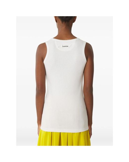 Lanvin Viscose Top in het White