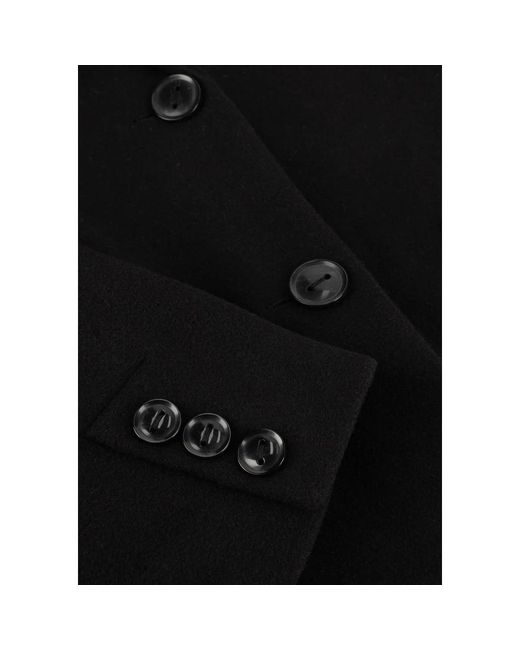 Modström Jassen ,Zwart ,Wol Zwarte Wollen Jas Voor Vrouwen in het Black