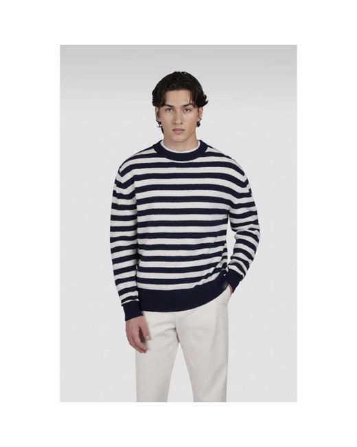 Paul & Shark Rundhalspullover Aus Re-Wool Mit Streifenmuster, Mann, Deep Well in Blue für Herren