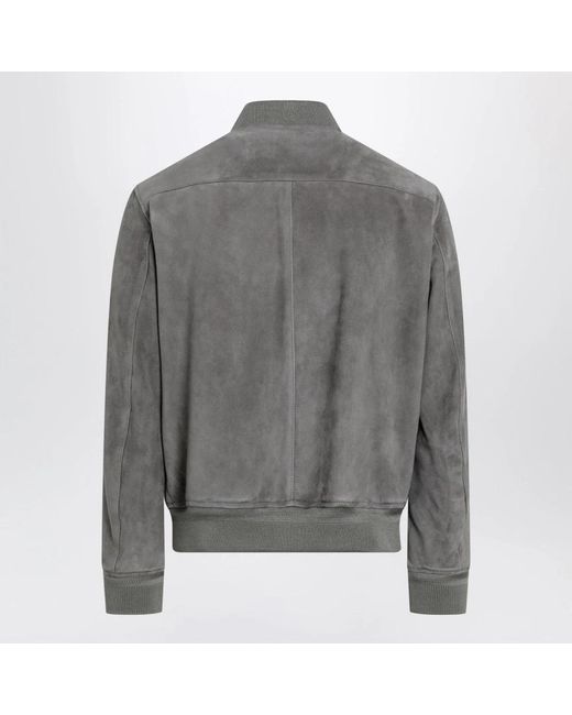 Tom Ford Gray Leather Jackets for men