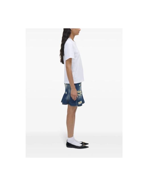 Camiseta Blanca Con Logo De Algodón, Mujer, Talla Marc Jacobs de color White