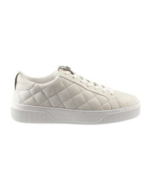 Högl Gray Schwarze Ledersneaker Mit Gestepptem Design