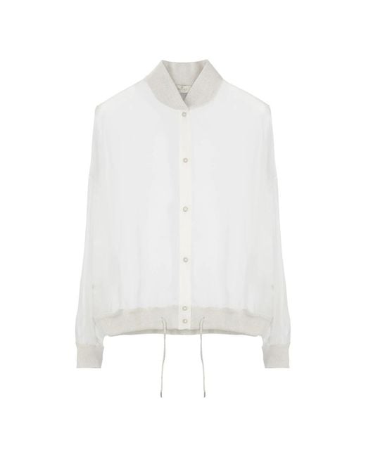 Panicale White Bomber Jackets
