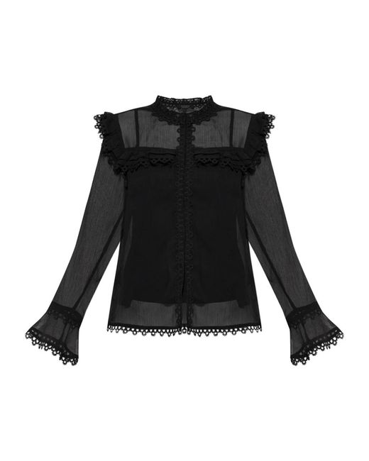 AllSaints Overhemden ,Zwart ,Polyester Ciara Shirt in het Black