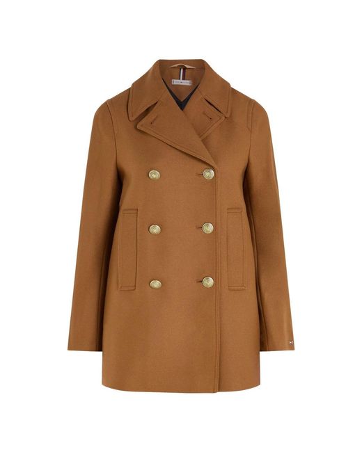 Tommy Hilfiger Brown Double-Breasted Coats