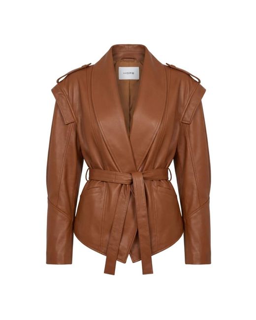 Hope Brown Leather Jackets
