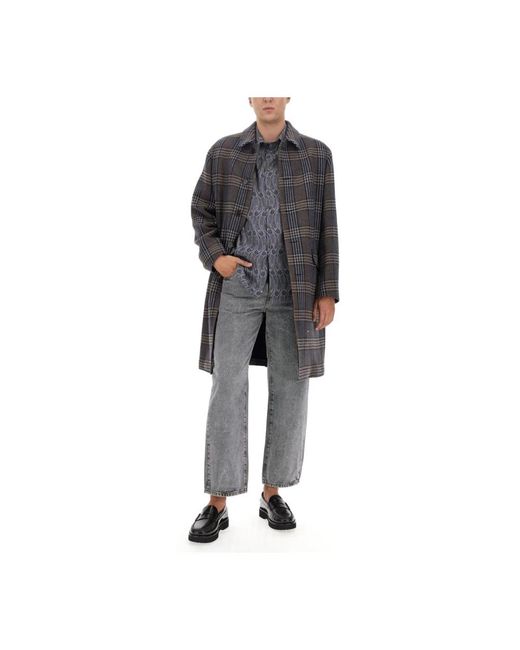 Etro Gray Single-Breasted Coats for men