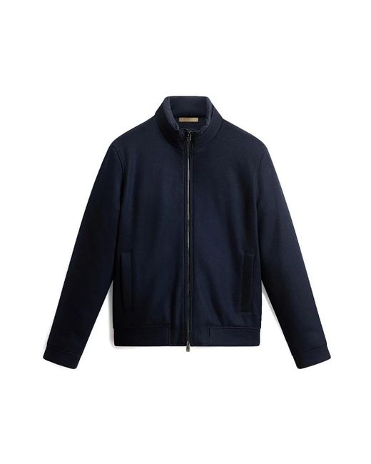 Woolrich Hoodies & Sweatvesten ,Blauw ,Wol Knitted Woollewis Bomber Woou 2024 in het Blue voor heren