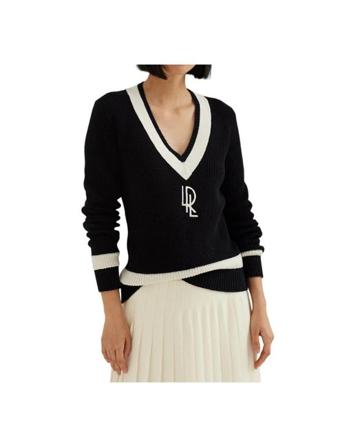 Knitwear > v-neck knitwear Ralph Lauren en coloris Black