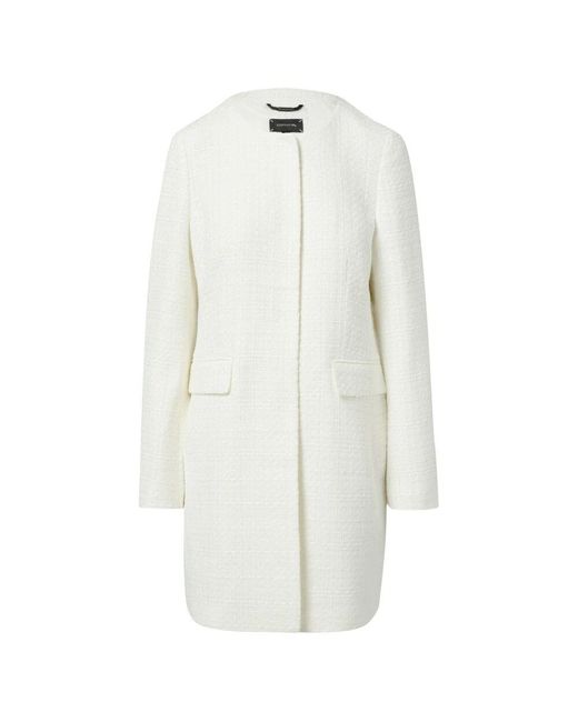 Comma, White Strukturierter tweed-blazer
