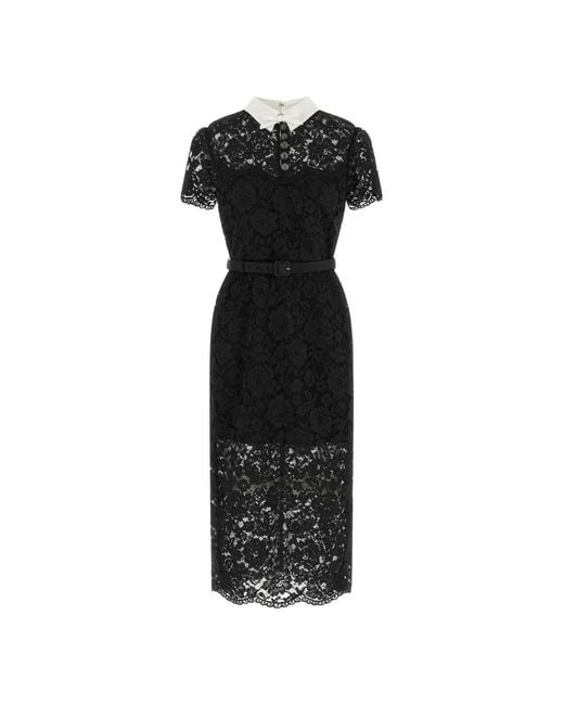 Midi Dresses Self-Portrait de color Black