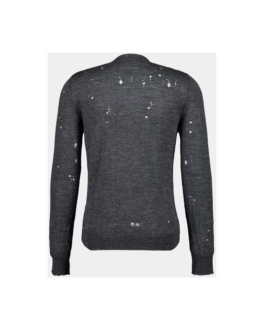 MM6 by Maison Margiela Black Round-Neck Knitwear