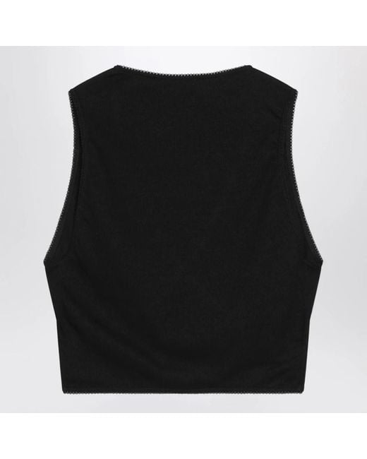 Alaïa Black Sleeveless Tops