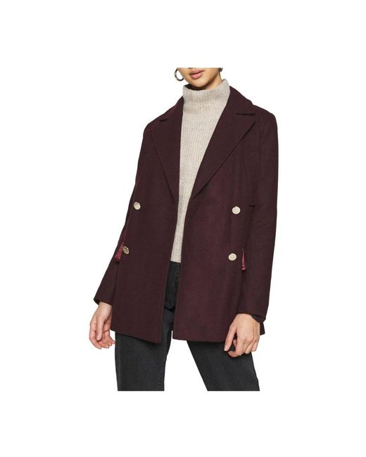 Pepe Jeans Purple Double-Breasted Coats