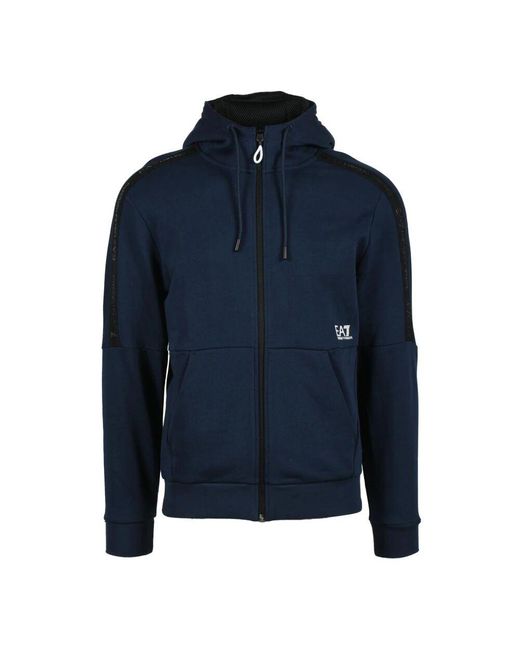 EA7 Blue Zip-Throughs for men