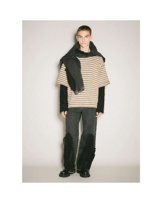 Song For The Mute Fuzzy sleeve double-layered sweater in Natural für Herren
