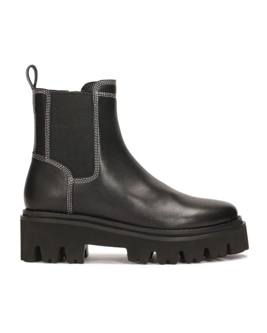Kazar Black Schwarze Stiefel Mit Weißer Naht