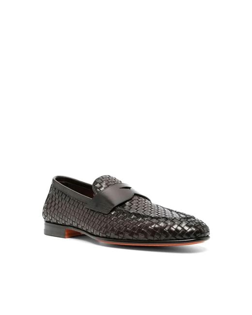 Santoni Brown Loafers for men