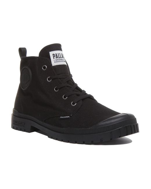 Palladium Black Lace-Up Boots for men