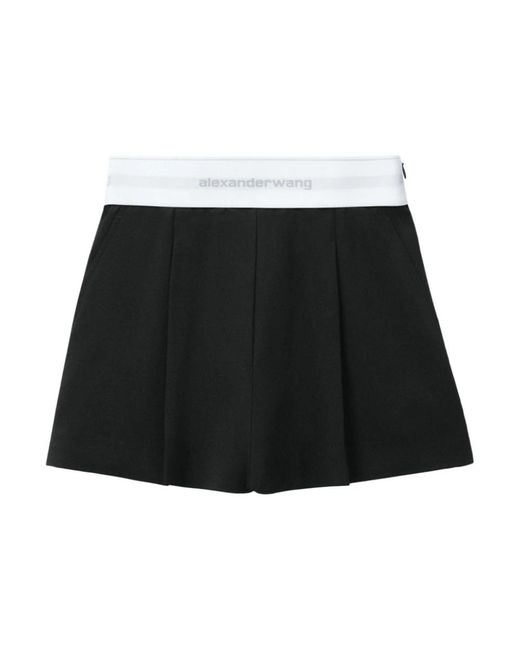 Alexander Wang Rokken ,Zwart ,Wol Zwarte Wolmix High-Rise Shorts in het Black