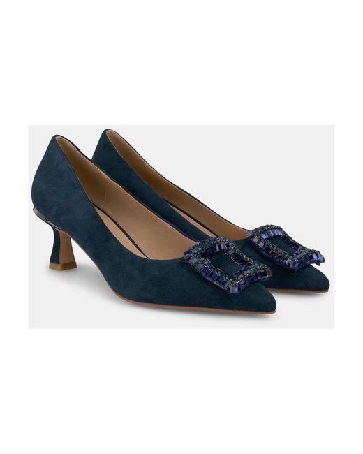 Alma En Pena. Blue Flacher Schuh Mit Verzierung