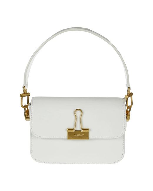 Off-White c/o Virgil Abloh White Binder Small Leather Shoulder Bag