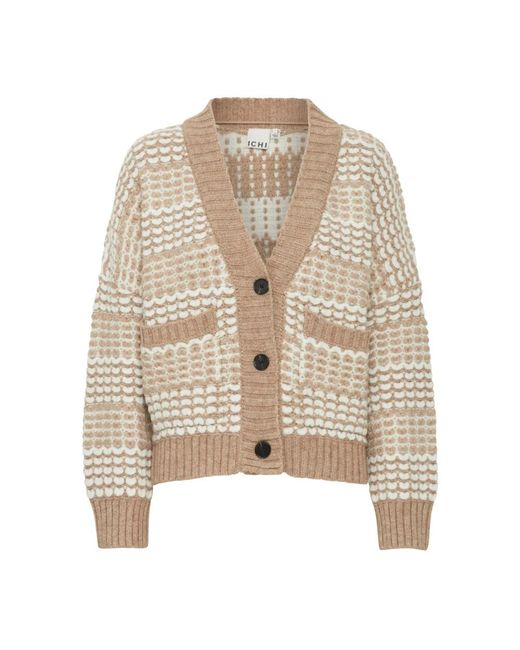 Ichi Truien & Vesten ,Veelkleurig ,Cardigans in het Natural