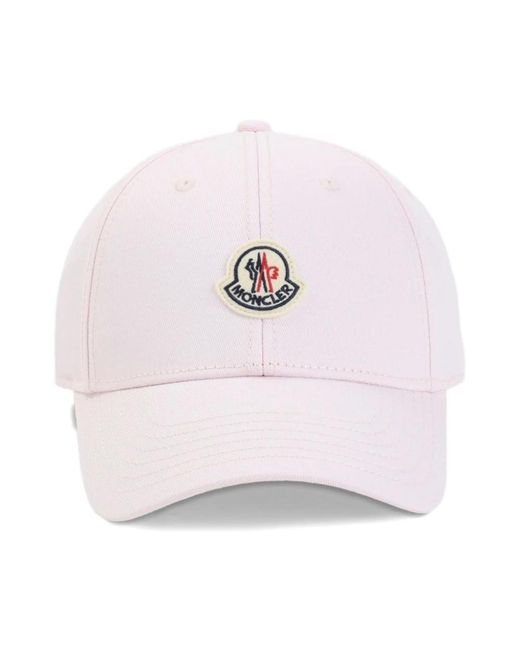 Moncler White Logo Patch Cap