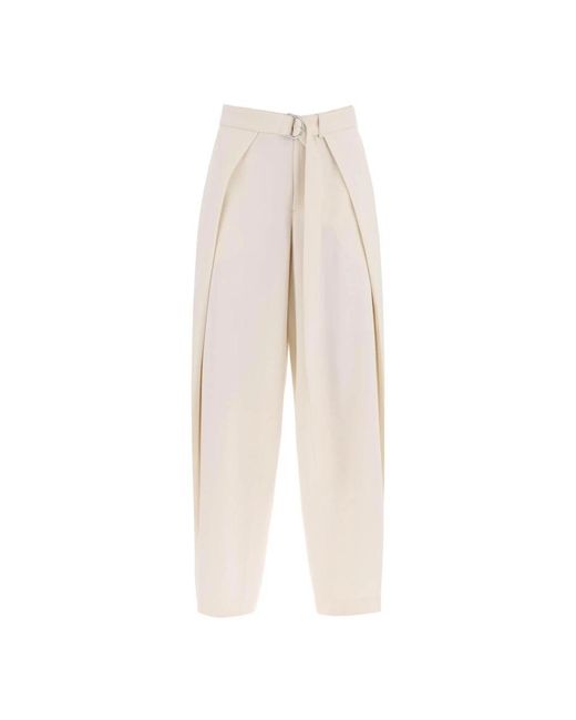 AMI White Wide Trousers