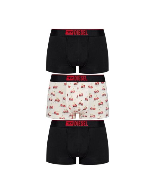 DIESEL Ondergoed ,Zwart ,Katoen Damien-Gft Drie-Pack Boxer Briefs in het Black voor heren