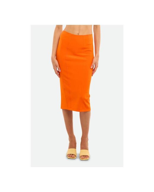 Pinko Orange Midi Skirts