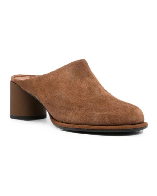 ADRIANNA FERETTI Brown Heeled Mules