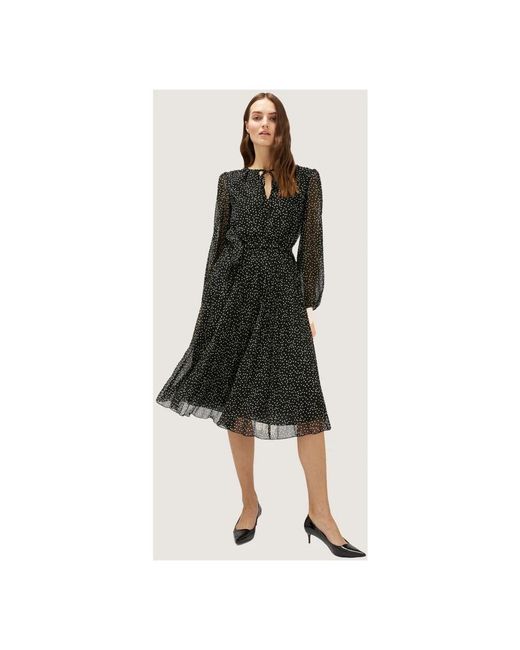 mötivi Gray Georgette midi kleid mit polka dots