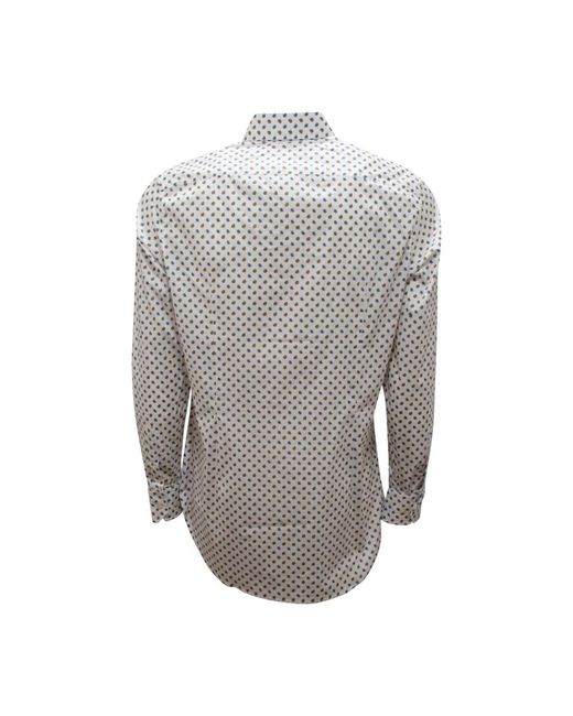 Etro Overhemden ,Wit ,Italiaanse Stijl Shirt Met Fantasiepatroon in het Gray voor heren