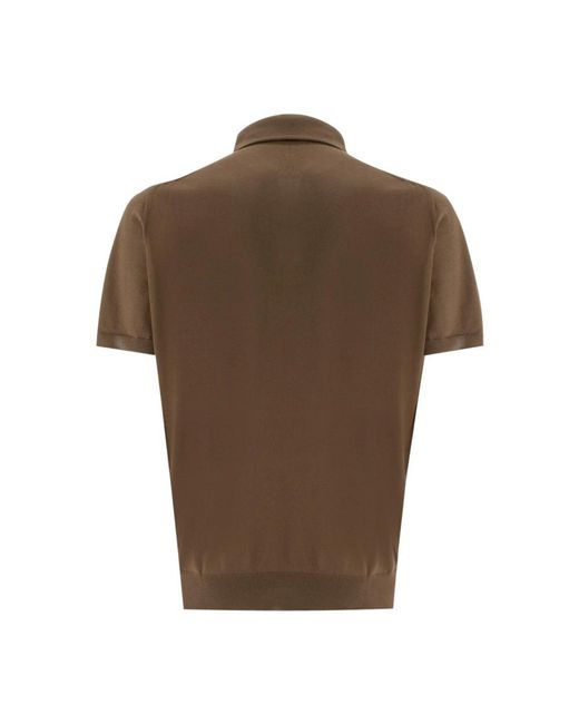 Kiton Tops ,Bruin ,Katoen Veelzijdig Poloshirt Voor Elke Gelegenheid in het Brown voor heren