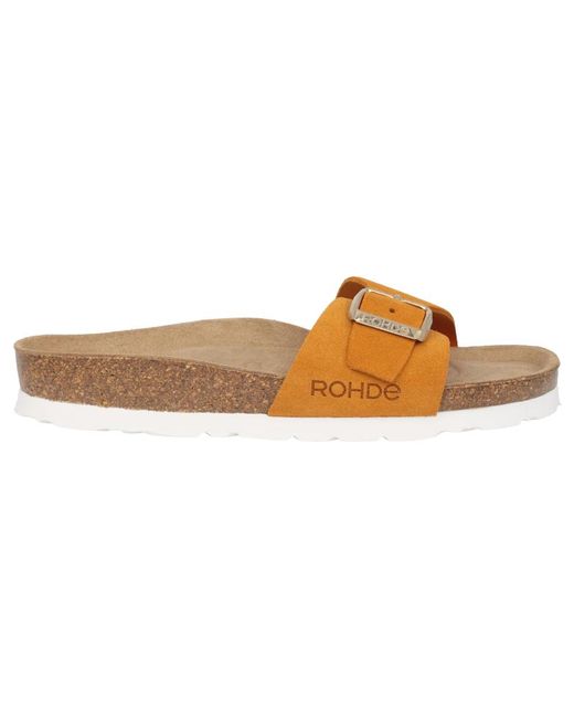 Rohde Schoenen ,Oranje ,Suède Stijlvolle Damessandaal in het Brown