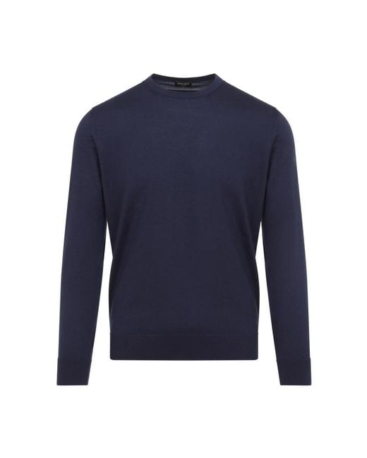 Zegna Blue Cashmere Knitwear for men