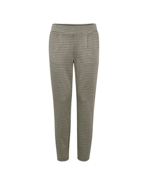 Ichi Gray Slim-Fit Trousers