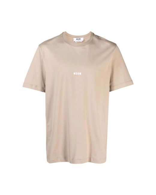 MSGM Tops ,Neutrale Tee in het Natural voor heren