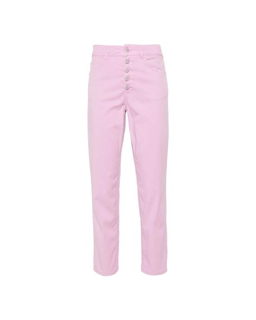 Slim-fit trousers Dondup de color Pink