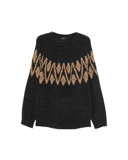 Dondup Black Round-Neck Knitwear for men