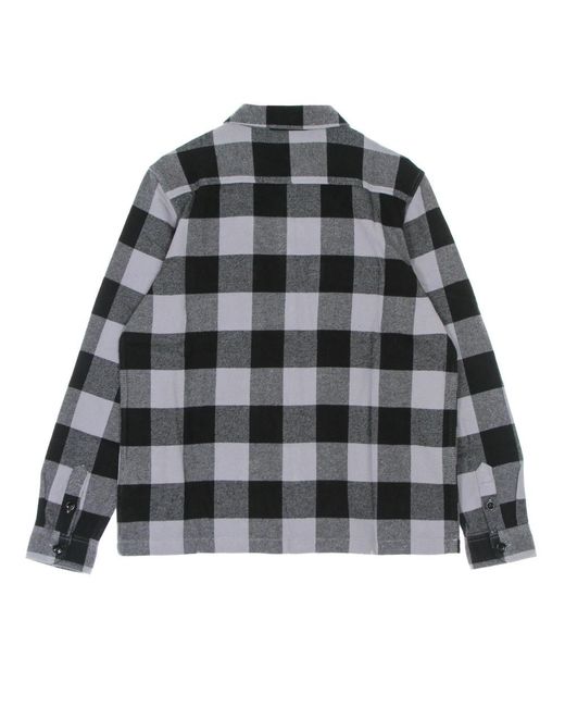 Dickies Overhemden ,Veelkleurig ,Katoen Lila Grijs Flanellen Overhemd Lange Mouwen in het Gray