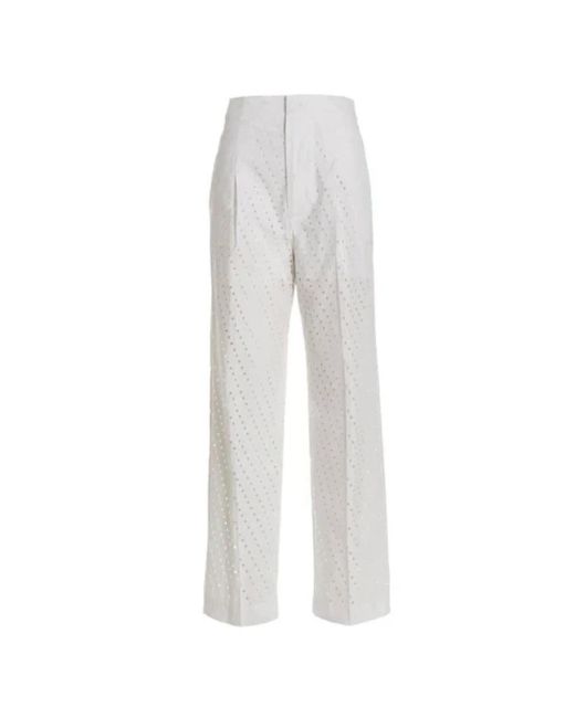 Nude White Wide Trousers