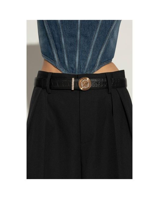 Versace Accessoires ,Zwart ,Leer Leren Riem in het Black